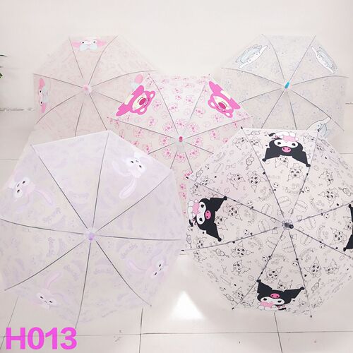Cute Kuromi Melody Star Dew Jade Dog Sanrio Children's Umbrella Cartoon Student Umbrella Frosted Transparent Umbrella