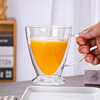 Double -layer glass household transparent drinking water cup Mark Cup breakfast cup milk coffee cup fruit juice drink cup