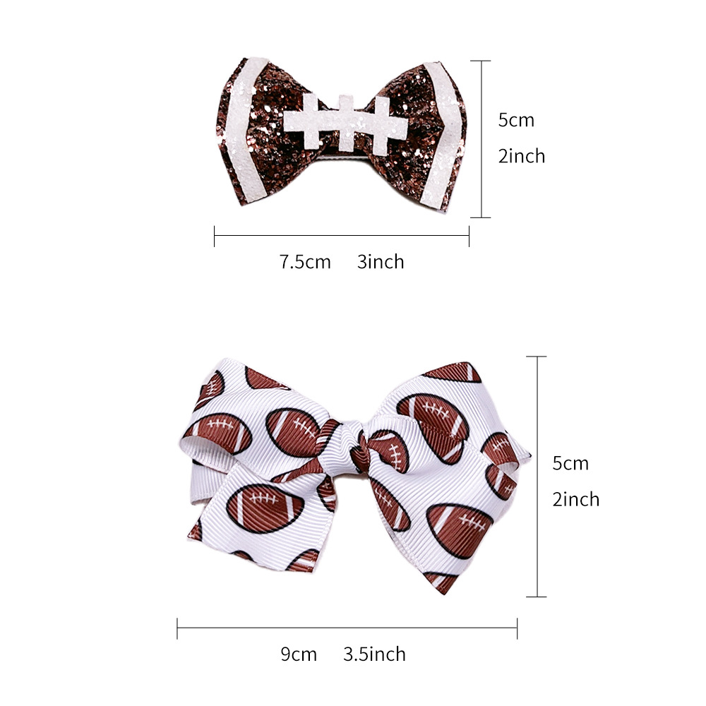 Casual Rugby Bow Knot Cloth Sequins Hair Clip display picture 2