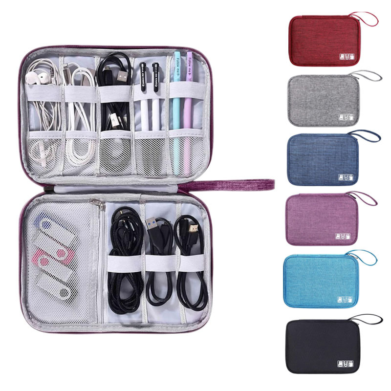 Travel Portable Waterproof Satchel Earphone Data Cable Organizer Cosmetics Bag Digital Product Charging Cable Cosmetics Bag