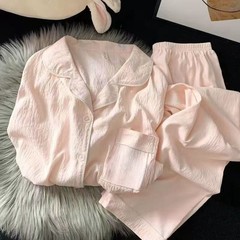 云朵棉三件套装夏季新款甜美可爱波点kt猫开衫翻领家居服女可外穿