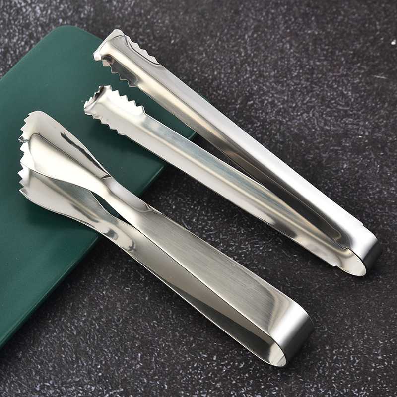 Stainless Steel Ice Clip Hotel Buffet Barbecue Clip Ice Bucket Clip Household Sugar Cube Clip Food Clip Kitchen Tool