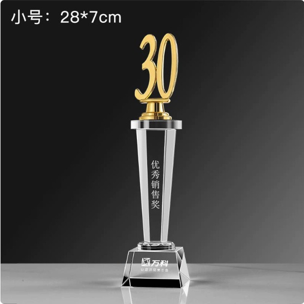 Trofeo de cristal personalizado con inscripción creativa Copa de premios de aniversario concurso de música regalo conmemorativo