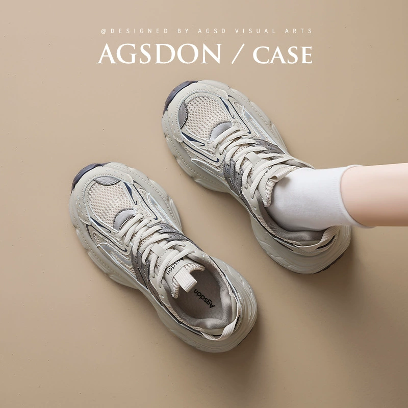 Женские кроссовки Augu Shiden серого цвета, новинка 2025 года, осенняя мода, ретро, легкие повседневные кроссовки, стильные кеды.