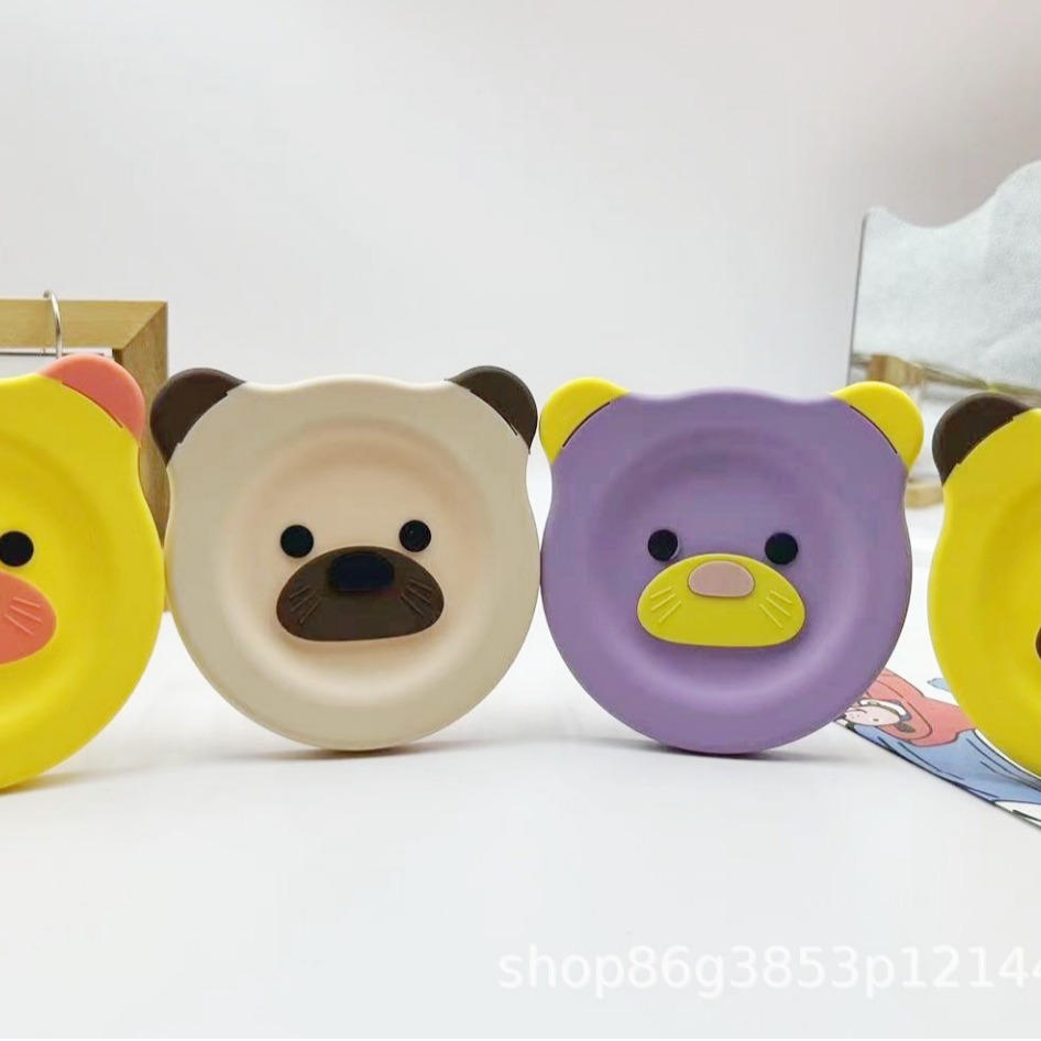 Cubierta de silicona de oso 240ml de alta borosilicona, caja de preservación de alimentos suplementarios, cubierta para bebés, caja de almuerzo, sellado fresco