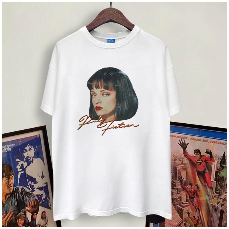 1994Pulpfiction Pulp Fiction Quentin Miawallace Movie Men's and Women's Short and Long T-Shirt Bottoming Shirt