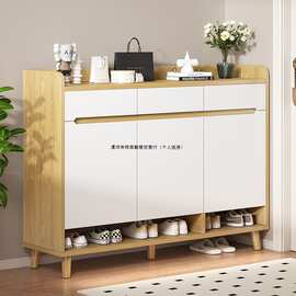 实木鞋柜家用门口入户室内2025玄关柜一体收纳储物柜鞋架多功能