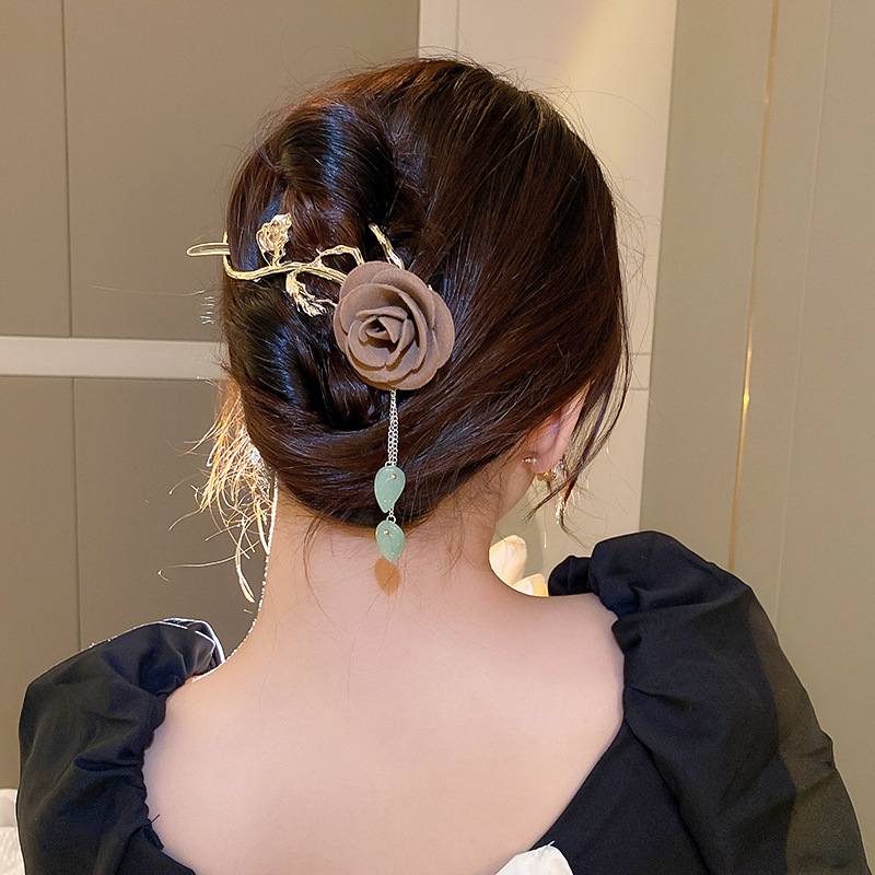 Fashion Rose Metal Plating Hair Clip 1 Piece14
