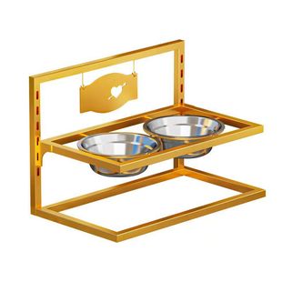 Amazon Iron Pet Bowl Rack Stainless Steel Basin Rack Large, Medium and Small Dog Bowl Rack Removable Height Adjustable