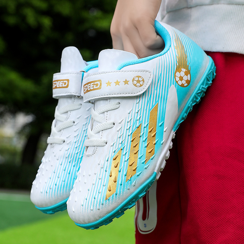 Children's Soccer Shoes for Boys and Girls, Low-Top Leather Turf Cleats for Playing and Training on Artificial Grass