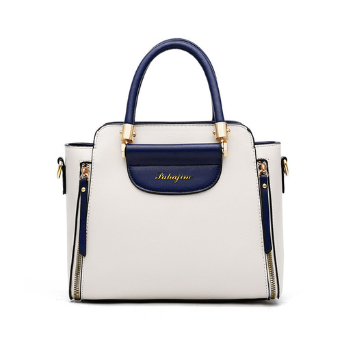  New Color-blocked High-Elastic Material Large Capacity Shoulder Bag Cross-border Quality European and American Style Women's Handbag Dropshipping One Piece