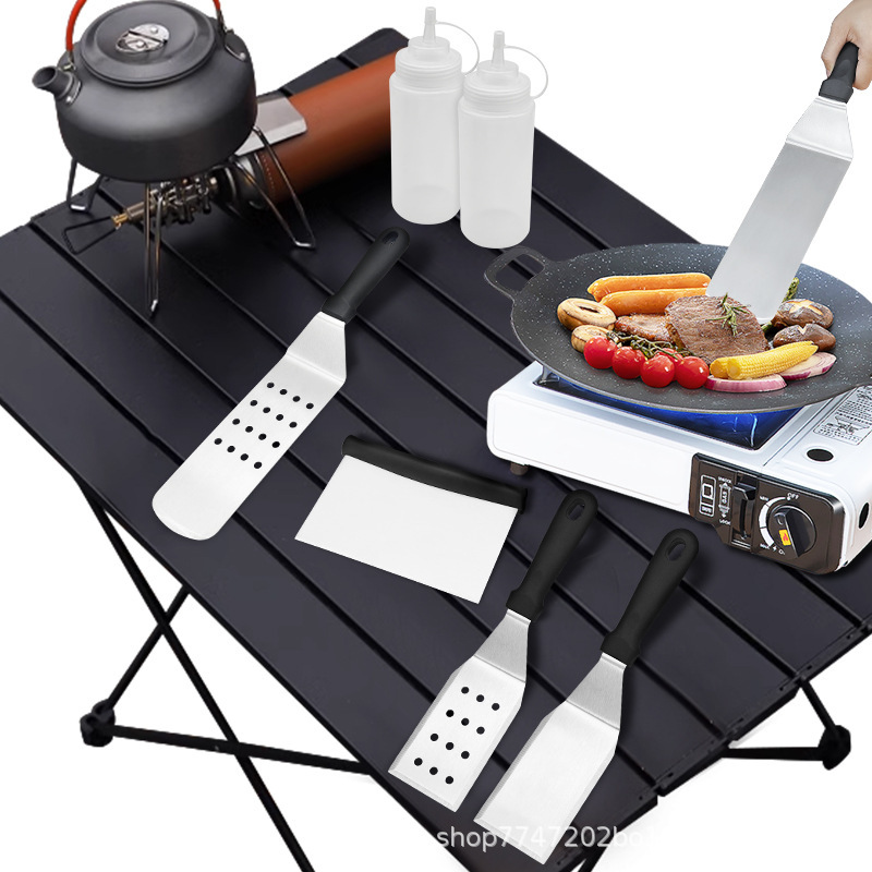 クロスボーダーの人気バーベキューツール7点セットステンレスバーベキューセット鉄板焼き屋外BBQ焼き器現物卸売り|undefined