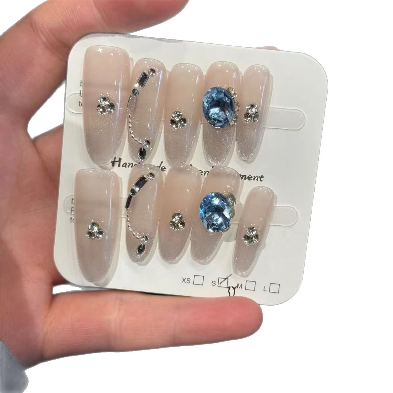 [Gato azul] Pura ropa hecha a mano, ojos de gato, temperamento de ojo de gato, estilo puro, uñas de fototerapia, hielo gradual, uñas postizas desnudas