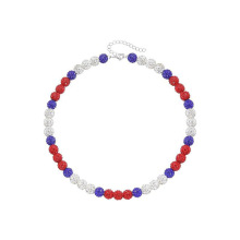 跨境新款陶泥水钻棒球项链彩色钻球竞技运动项链嘻哈球星饰品