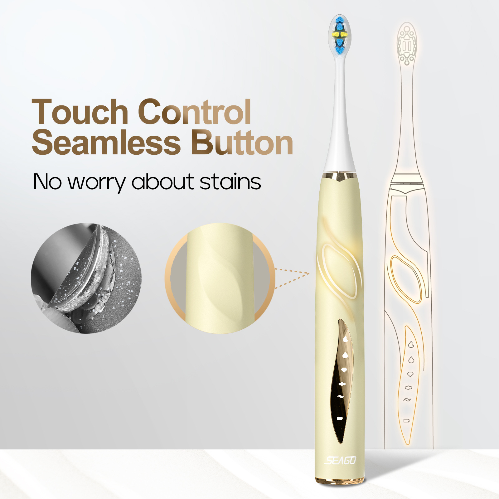 Saijia Sonic Electric Toothbrush Source Manufacturer Cross-Border Wholesale Smart Automatic Whitening Wireless New Electric Toothbrush