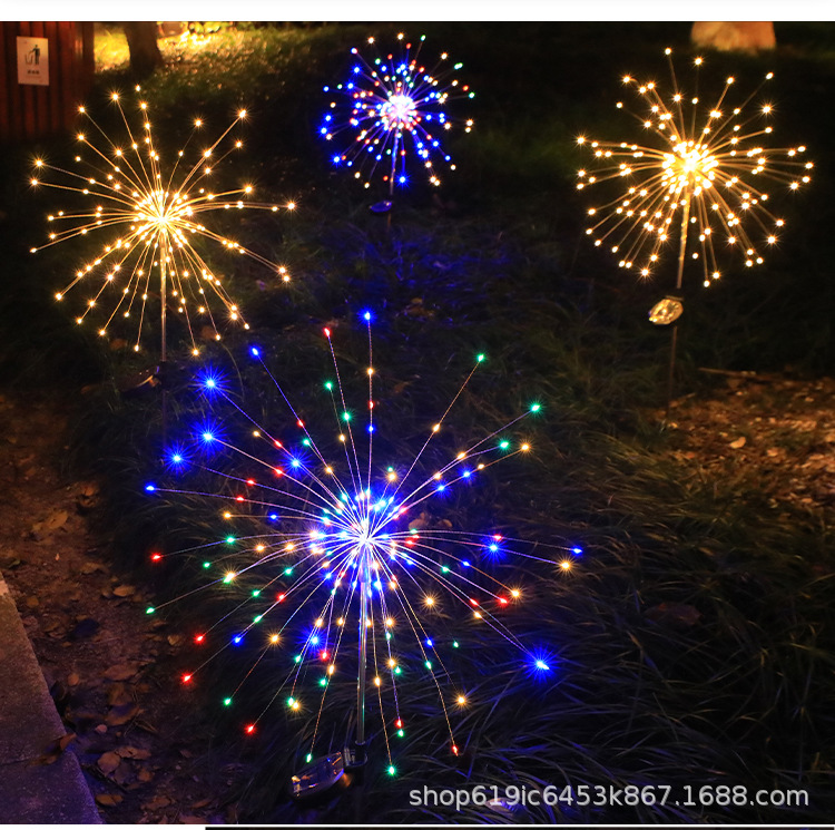 LED solar tierra enchufe lámpara de humo diente de león luz cadena jardín Navidad decorativo lámpara de color al aire libre césped lámpara de jardín