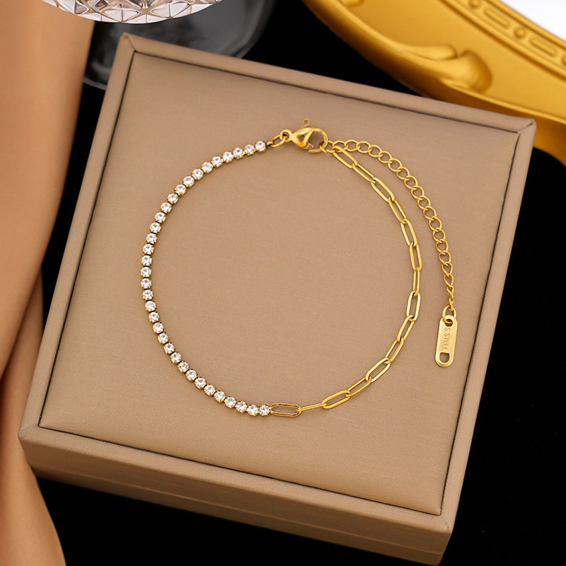 クロスボーダー東莞チタン鋼ジュエリー色褪せない新しい日本と韓国のアクセサリーブレスレット女性用 18K ゴールドファッションライト高級ハイエンド|undefined