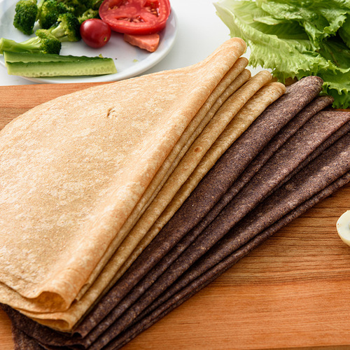 Black Whole Wheat Wrap Pita Breakfast Quick Meal Sugar-Free Low Fat Buckwheat Thin Spinach Hand-Pulled Noodle Pita Coarse Grain Single Pita For Delivery
