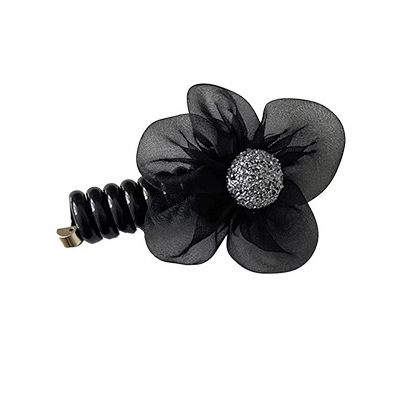 Banda de pelo de malla de alto grado temperamento femenino flor rhinestone línea telefónica cuerda de pelo accesorios para el cabello 2024 nueva cuerda de pelo de cola de caballo alta