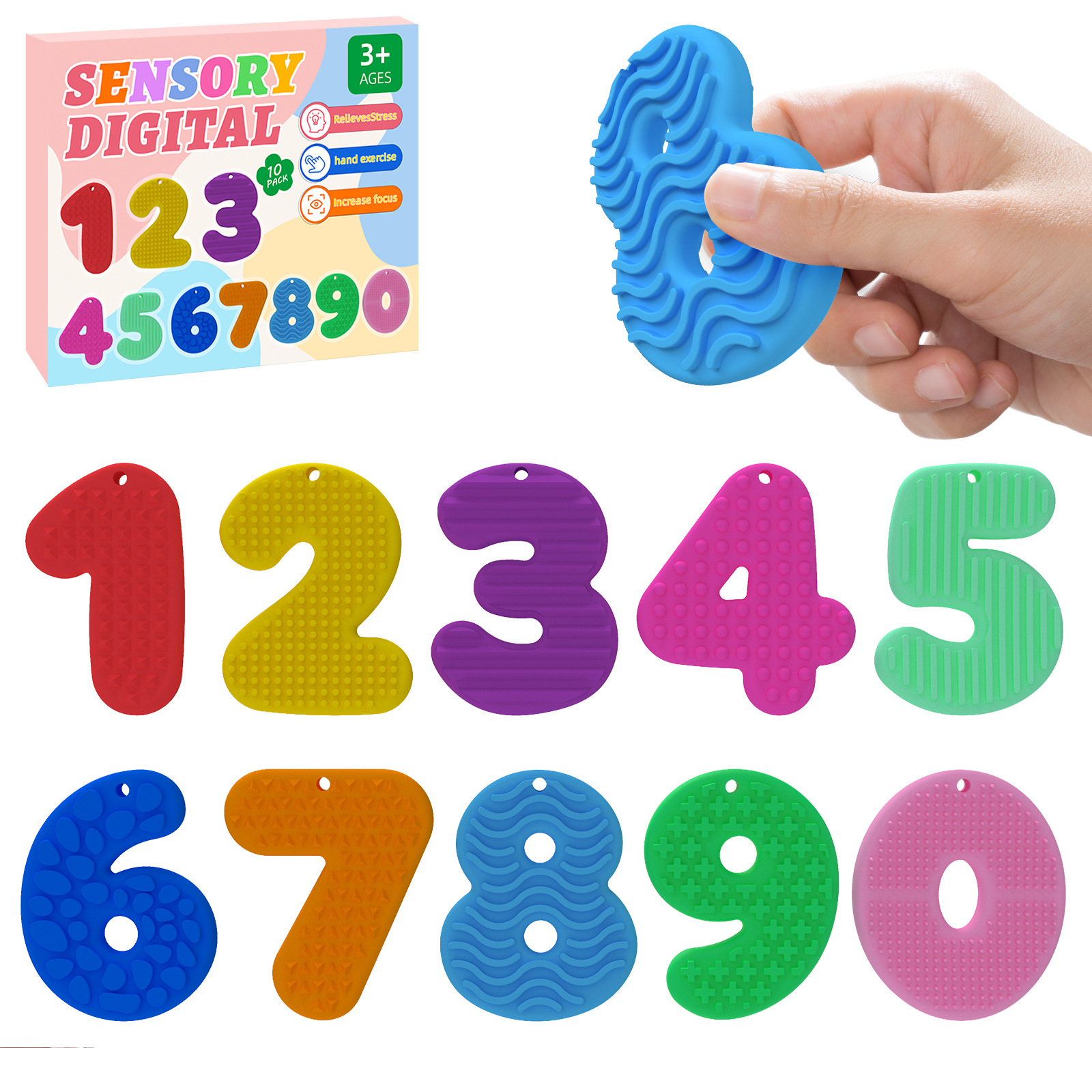 Juguetes Fidget transfronterizos sensoriales para niños descomprimir piedra de textura suave de punta de dedo pellizco pellizco llavero de dibujos animados