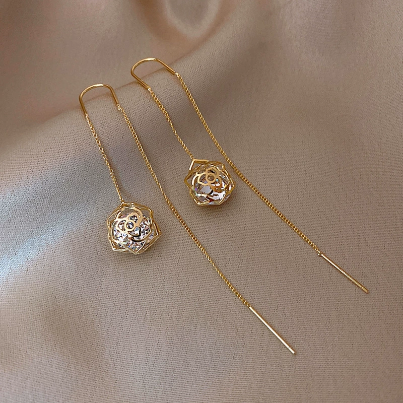 Женские длинные серьги с кисточками в форме ушей S925, серебряные серьги-булавки, элегантные серьги с кисточками, новинка 2022 года, очаровательные серьги с интернет-знаменитостями