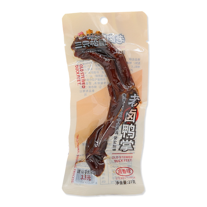 三只松鼠老卤鸭掌27g袋装卤香味鸭爪劲道鸭肉零食休闲小吃零食
