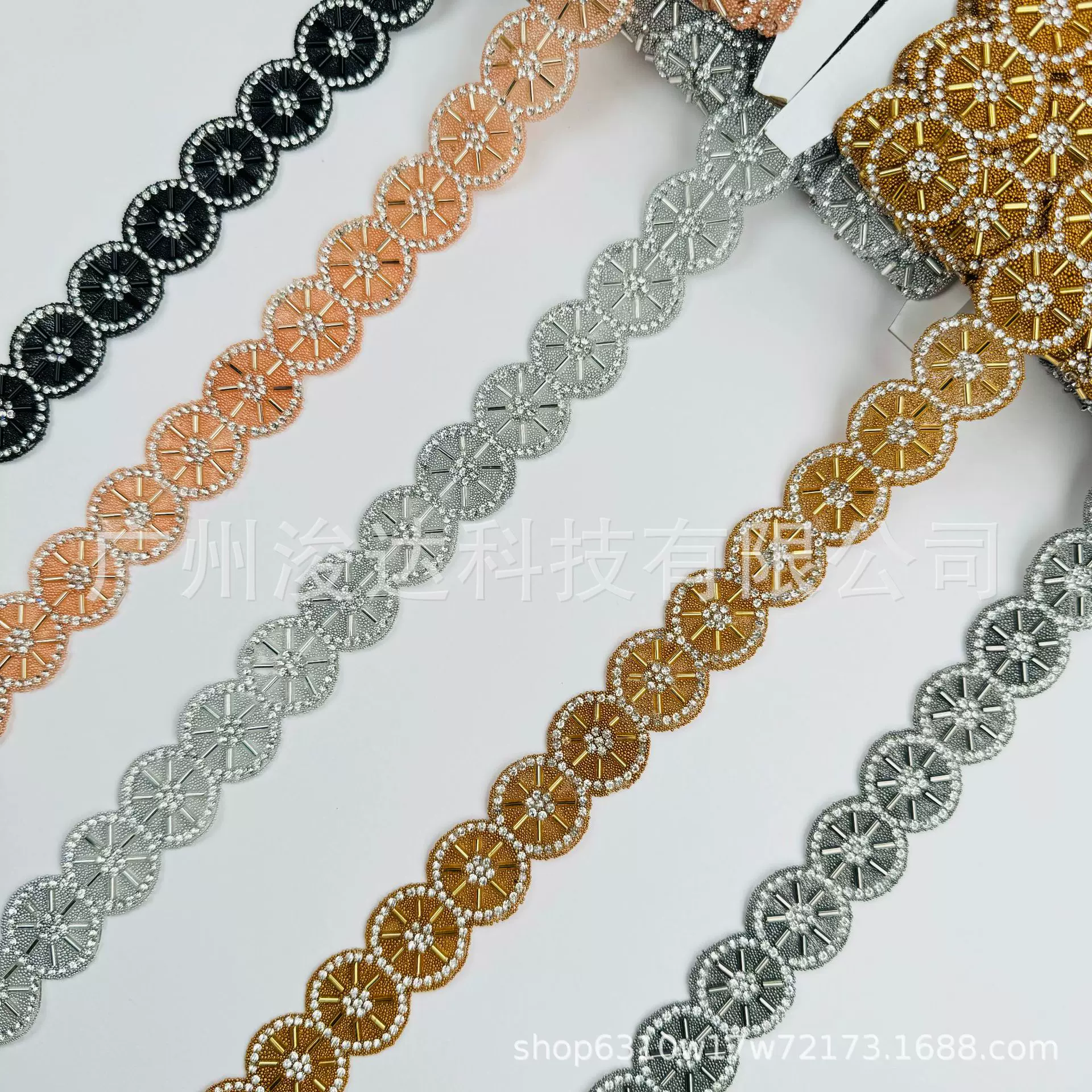 厂家批发圆形烫钻管珠diy服装门襟配饰辅料珠管钻条帽子腰带饰品