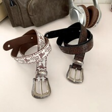 印花蝴蝶腰带女美式复古做旧百搭感牛仔裤配饰裤腰皮带学生潮