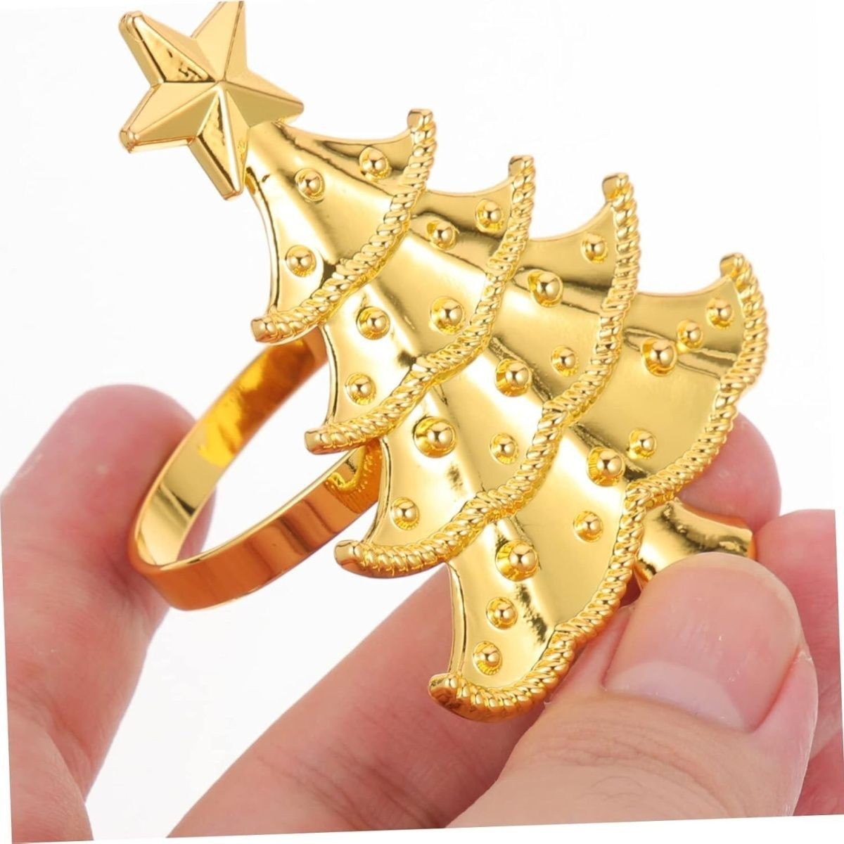 Cross-Border Napkin Rings New Style Star Christmas Tree Napkin Ring European Style Metal Napkin Ring Amazon Manufacturer Wholesale