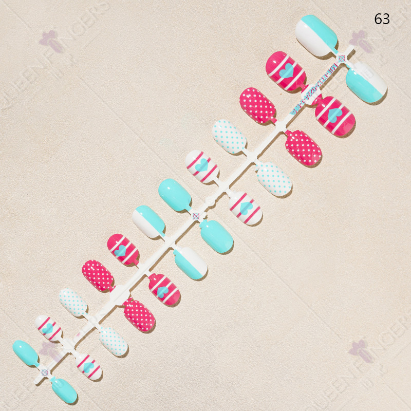 Nuevo manicure 24 piezas de banda de desgaste de uñas productos terminados manicure niños parches manicure productos terminados manicure