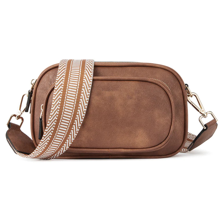 Square Shape Women's Pu Leather Solid Color Vintage Style Classic Style Square Zipper Shoulder Bag