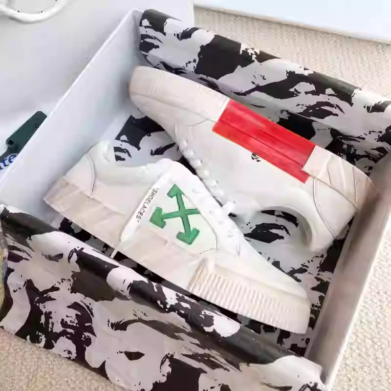 European Off-brand Men, Low-top Sneakers Autumn And Winter, Genuine Leather, Breathable, Arrow-pattern White Shoes For_vogvips.com