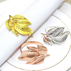 爆款酒店西餐厅金色树叶餐巾环餐巾圈餐巾扣口巾圈厂家批发