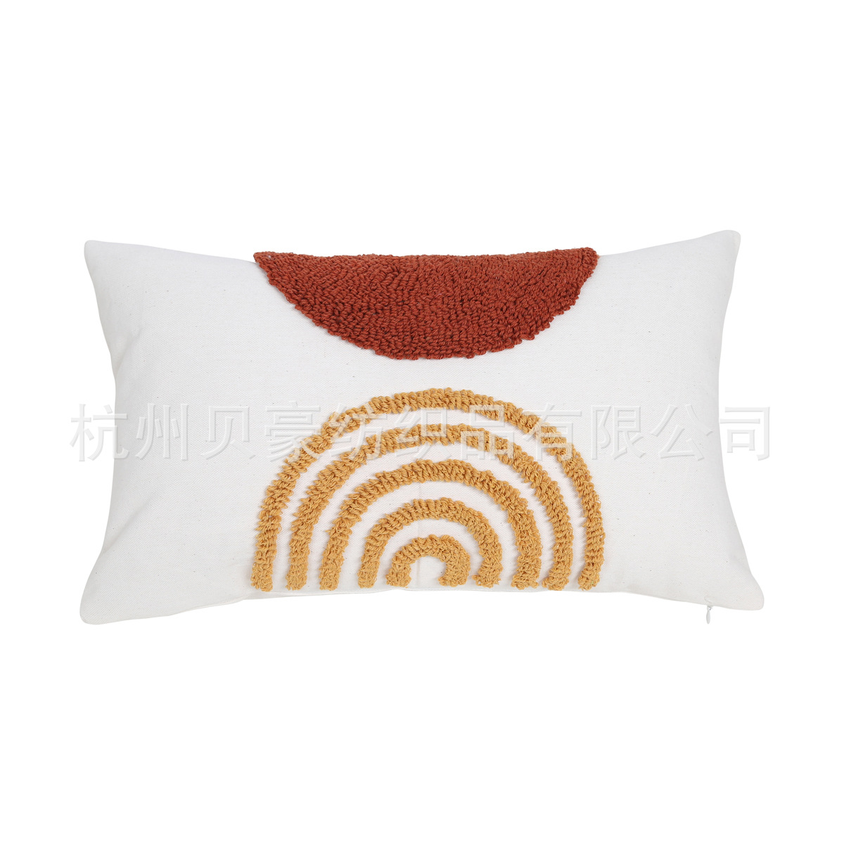 Semicircular bordado círculo geométrico abrazar almohada cubierta moderna simple bordado rayas almohada de la sala de estar dormitorio modelo casa almohada de alojamiento