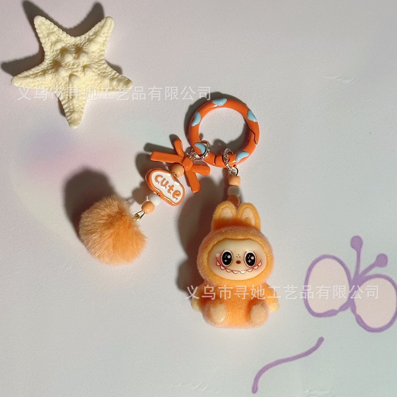 植毛ラブブ人形3歳キーホルダーペンダントクロスボーダーかわいい人形DIYアクセサリー携帯電話アクセサリーペンダント|undefined