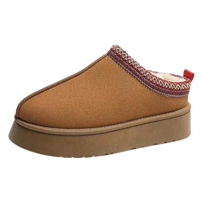 Женские теплые зимние ботинки на высоком каблуке, новая мода осени и зимы 2024 года, с круглым носком, толстой подошвой, оптом, с флисовой подкладкой.