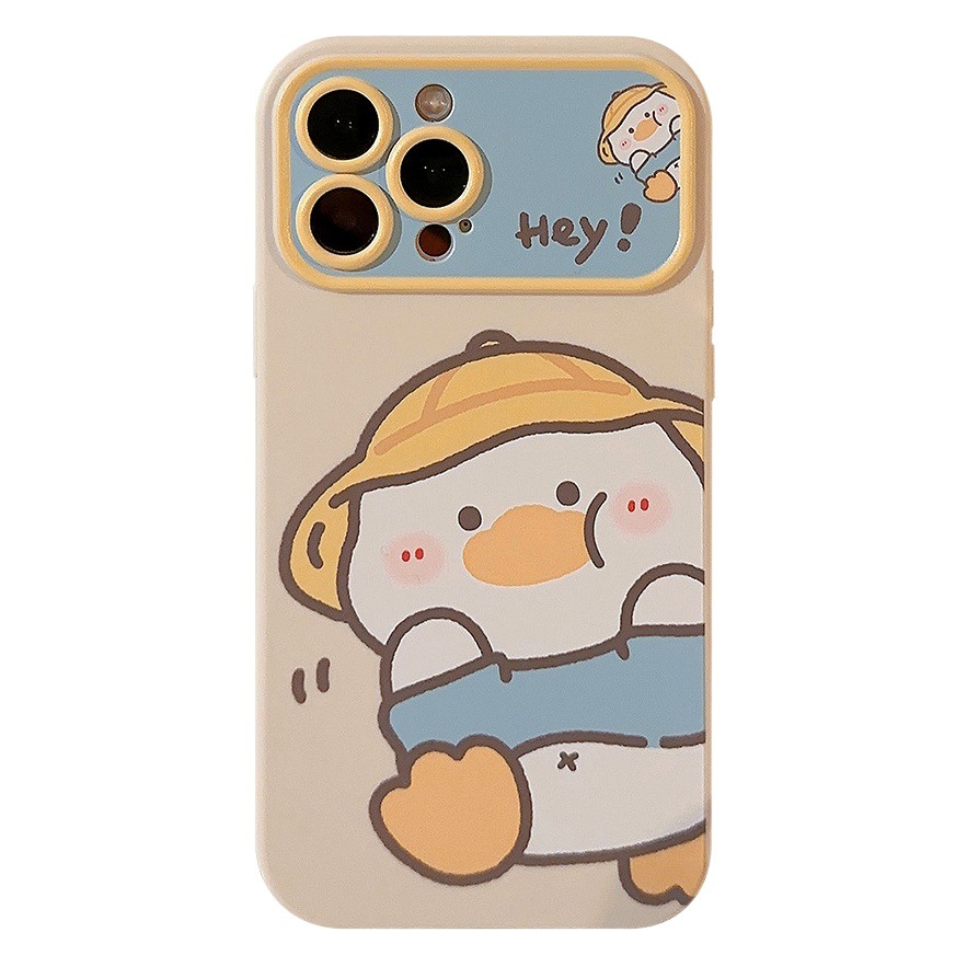 Funda para iPhone 17, 13 Pro Max, 11, 16, 15 y Huawei, diseño de Pato, suave y linda, de silicona