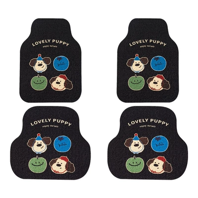 Mats for Girls, Cartoon Cute Car, Universal Foot Pad - apple-hat-dog-complete-vehicle-50655050cm-wire-loop-four-piece-set