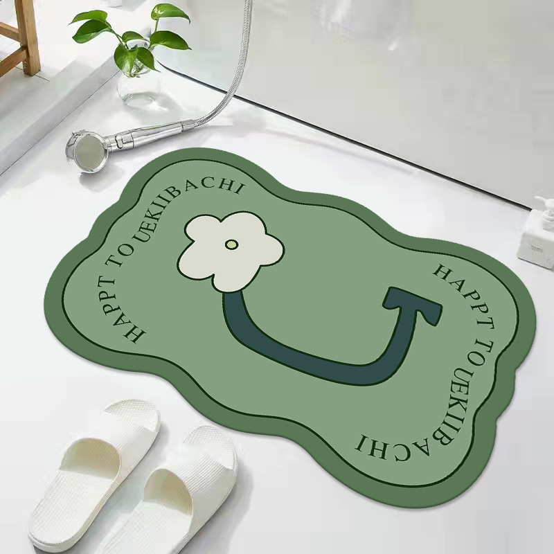 Alfombra de piso de baño hogar absorbente antideslizante simple alfombra de piso de baño irregular lavado alfombra de baño al por mayor