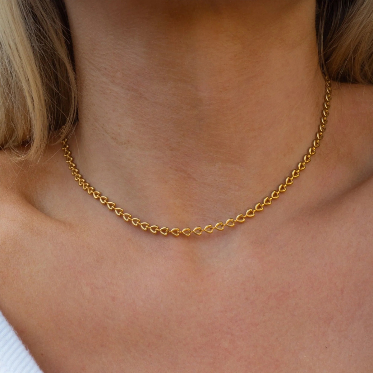 6g Weight Jewelry Set Classification 1 Piece Quantity Daily Occasion 304 Stainless Steel Material Heart Shape, Solid Color Pattern Women's Gender Chain Design Elegant Style Wholesale Jewelry Elegant Heart Shape Solid Color 304 Stainless Steel Chain Jewelry Set 6