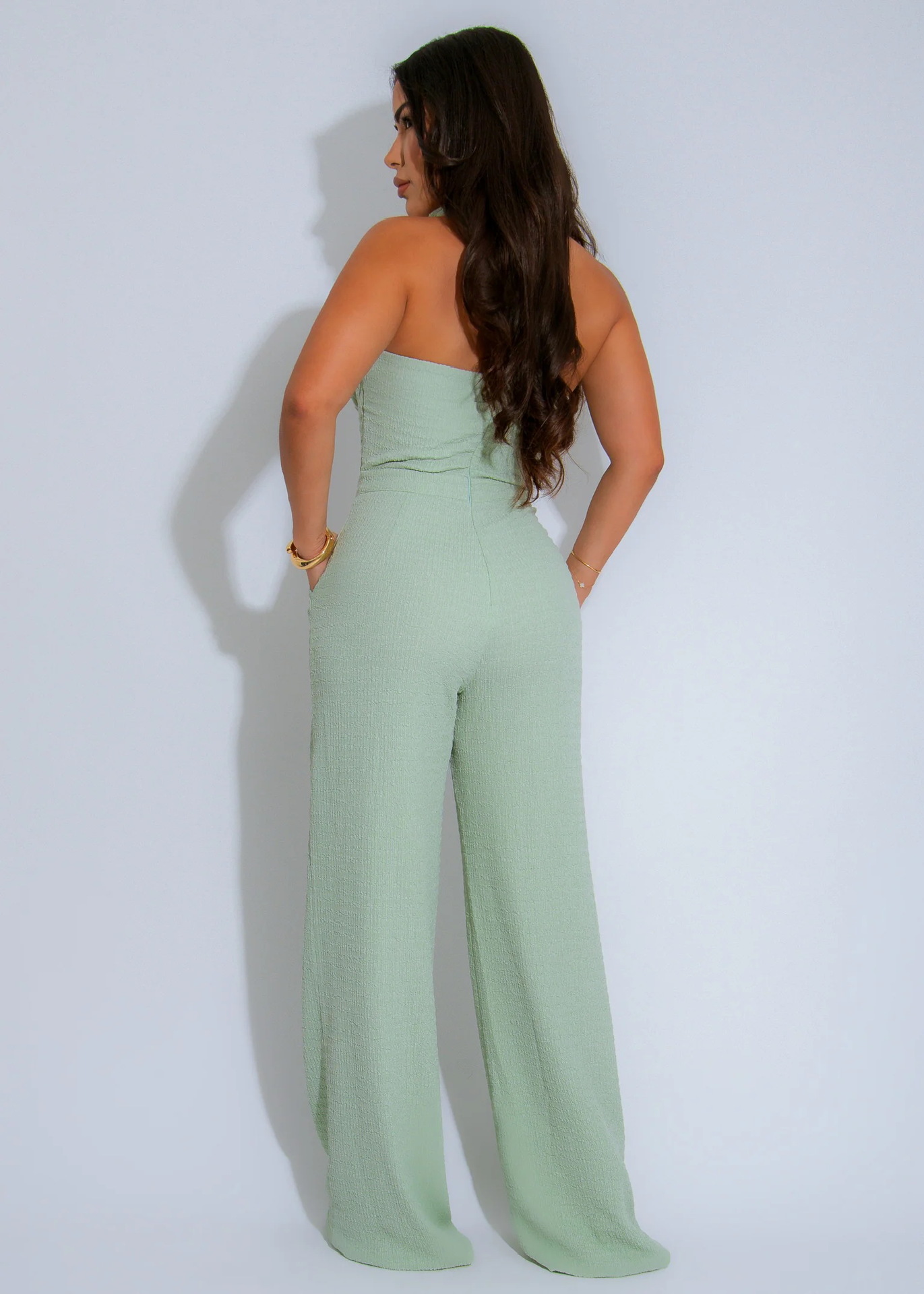 High Waist Design Woven Spaghetti Straps Sleeveless Loose Straight One Piece 8 High Waist Design Woven Spaghetti Straps Sleeveless Loose Straight One Piece
