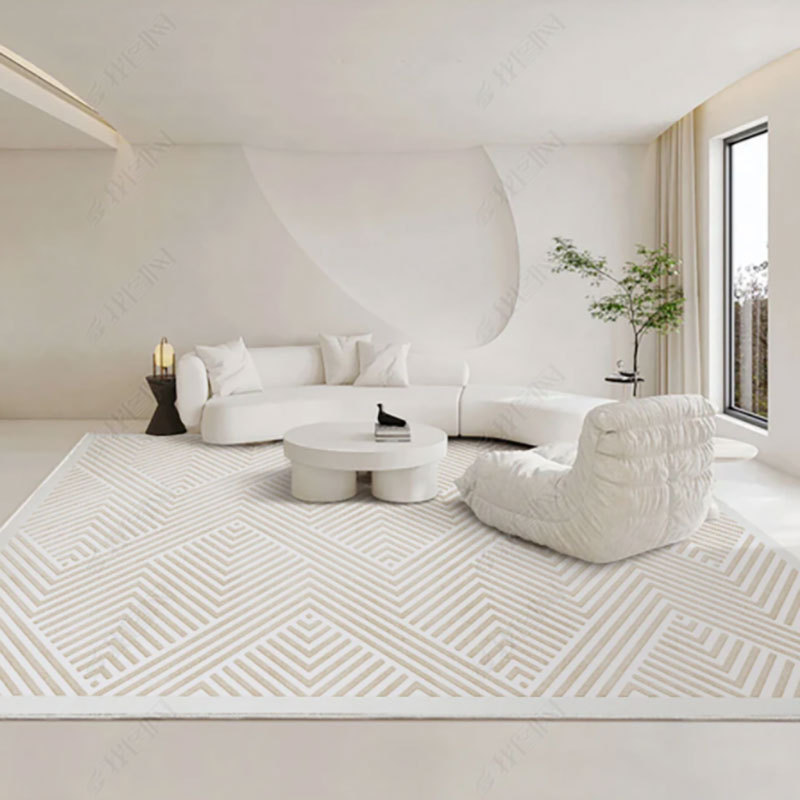 Estilo crema simple absorbente sala de estar alfombra hogar suave antideslizante gran área manta completa dormitorio alfombra francesa