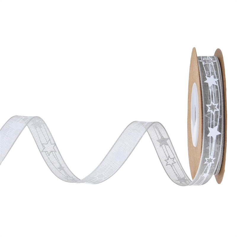 Navidad transfronteriza impresión pentagramas colorida cinta ramo de flores arco correa de árbol de Navidad DIY decoración cinta floral