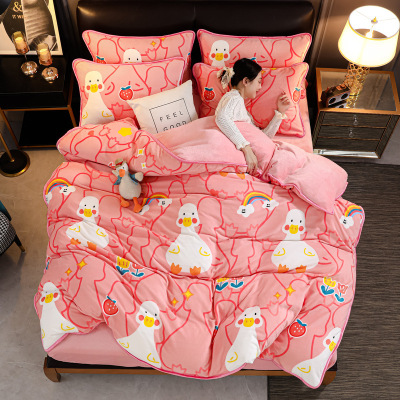 20217 about thickening milk sheet Bed cover The bed Supplies Four piece suit wholesale On behalf of