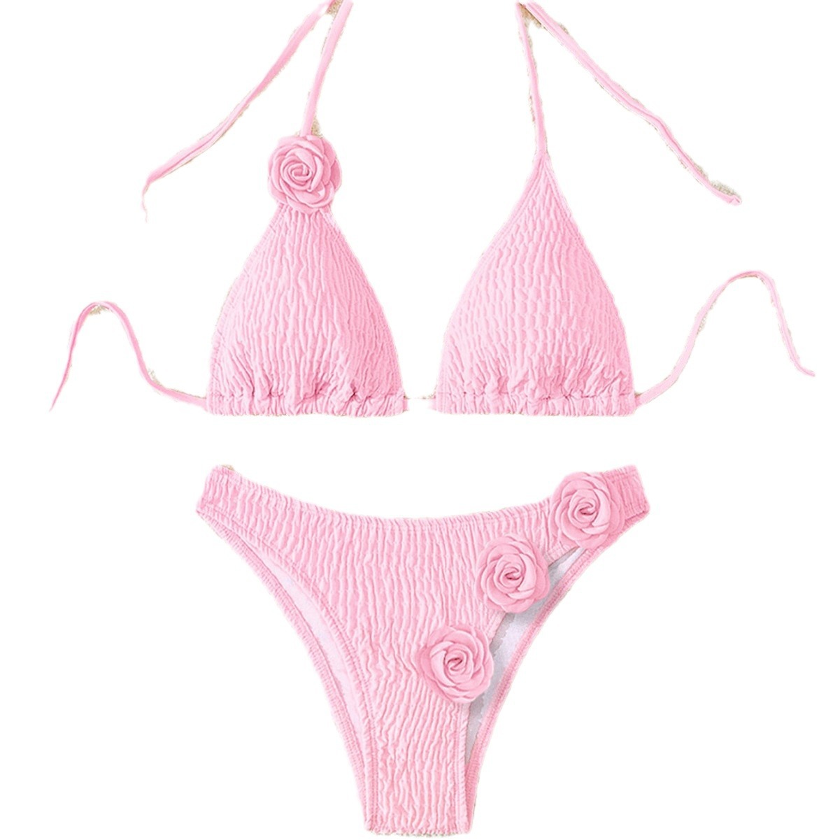 Hot sale transfronterizo amazon correa sexy trajes de baño 3D flor tridimensional bikini mujer surf trajes de playa