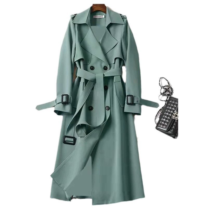 Длинное осеннееTrench coat, средняя длина, корейский стиль, плюс сайз, для подростков, британский стиль