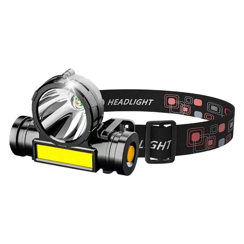 Faros transfronterizos al aire libre cob recargable linterna montada en la cabeza led pesca impermeable recargable faro de luz fuerte al por mayor