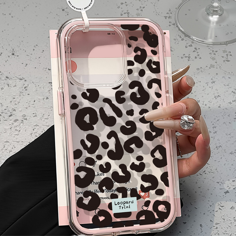 Black Leopard Print Suitable for iPhone 17 Pro Max Phone Case 16/17 Large Hole 14 Niche 15