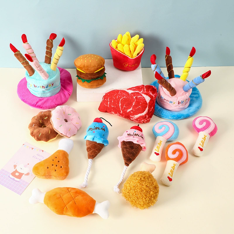 Собака молярная плюшевая игрушка для самостоятельного снятия Привет душная устойчивая к укусам Игрушка имитация гамбургер картофель фри кошка забавные товары для домашних животных