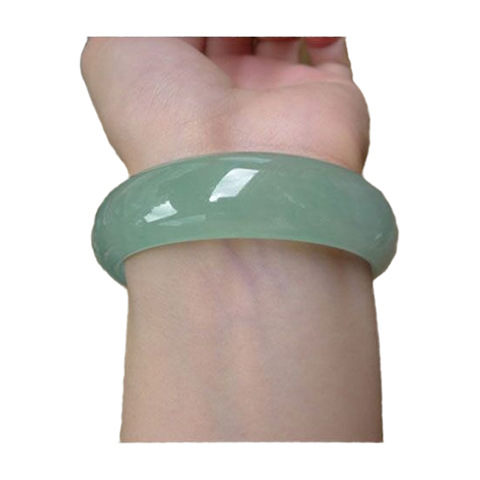 天然正品A级玉镯淡绿浅绿翡翠色女款玉手镯冰种阳绿通透镯子